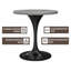 Table de salle à manger ronde avec plateau en résine et base en acier inoxydable noir Heatherton-398625435-398625444-398625445