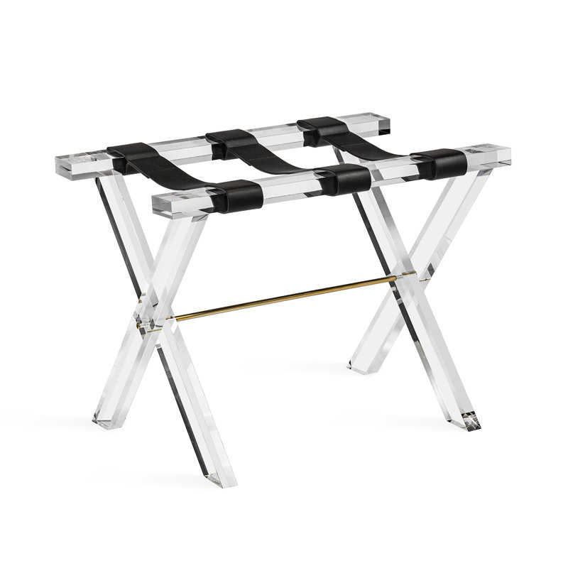 Acrylic and Stainless Steel Luggage Rack with Leather Straps