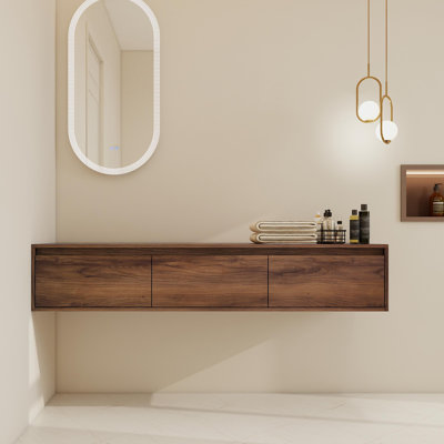60 Inch Wall Mounted Bathroom Storage Cabinet With 3 Soft Close Drawers