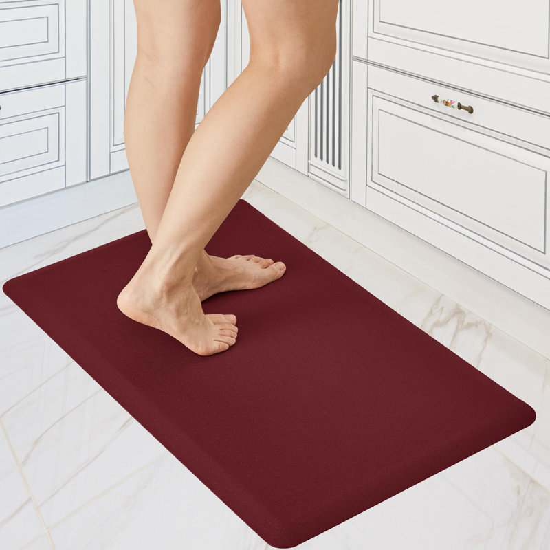 Non-Slip PVC Kitchen Floor Mat, Black, Rectangle 1'5" x 2'4"