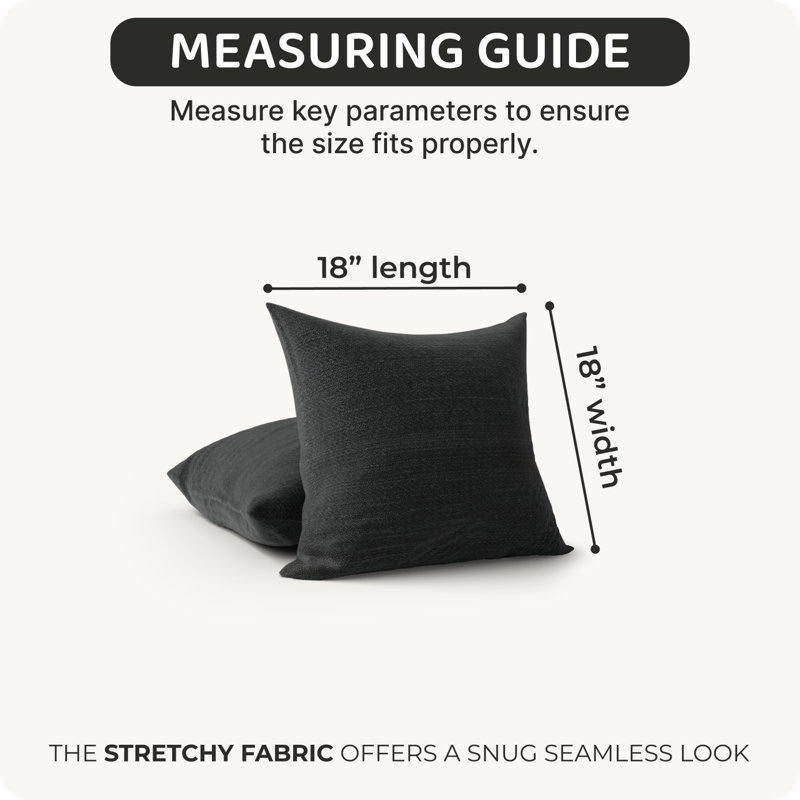 Housse extensible pour coussin décoratif - Facile à nettoyer et durable - Collection Comfort, Cendré