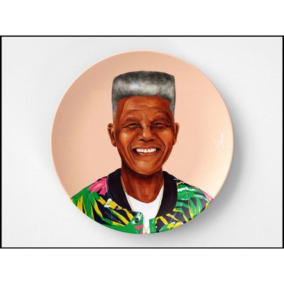 Nelson Mandela Inspired 10 Inch Round Plate, Durable and Microwave Safe, Perfect for Political Enthusiasts and Home Decor