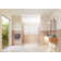 Stellar 73.5 in. x 78 in. Fully Frameless 3 Panel Inline Hinge Shower Door