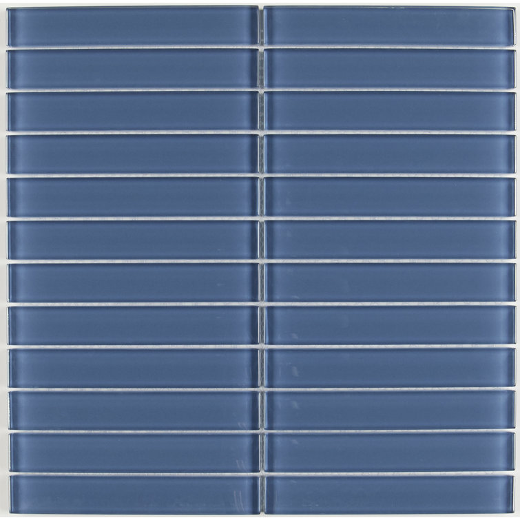 Color Wave Straight-Joint 6" x 1" Mosaic Field Tile in Twilight Blue