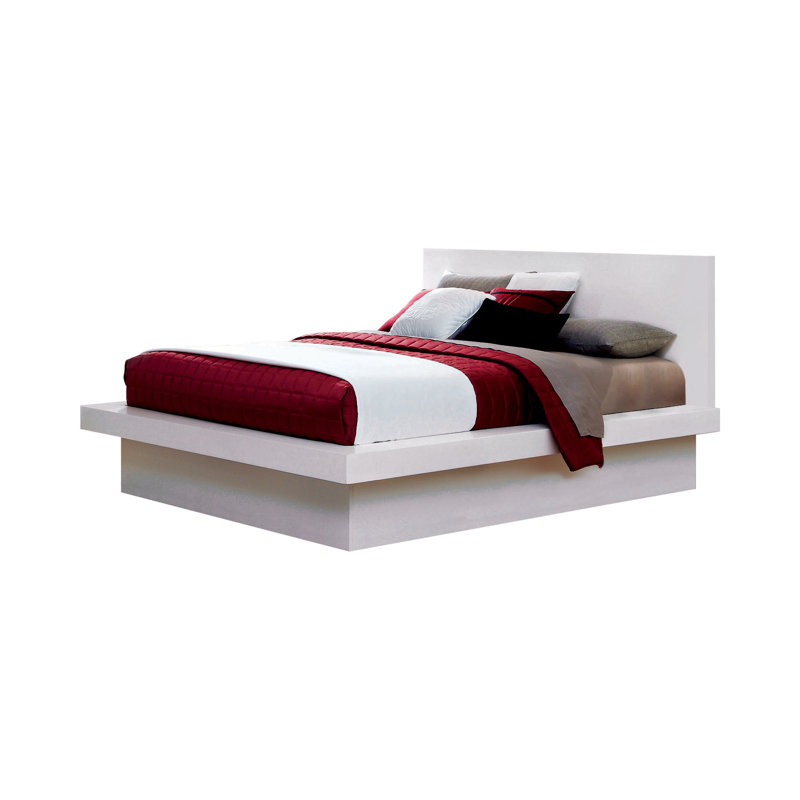 Ensemble de chambre à coucher 3 pièces avec commode et miroir Kelemen, Blanc, Très grand