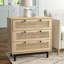 Haraldur Manufactured Wood Bedside Table with 3 drawers