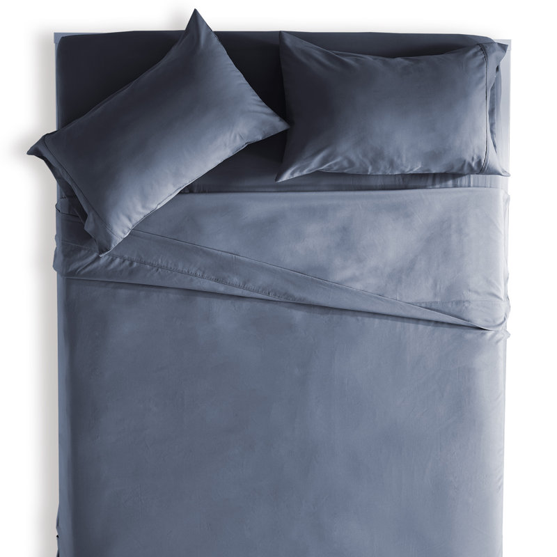 Extra Deep Pocket Sheet Set Percale Sheet Set, Twin Sheet Set + Fitted Sheet and Pillowcase, Flint Stone Blue