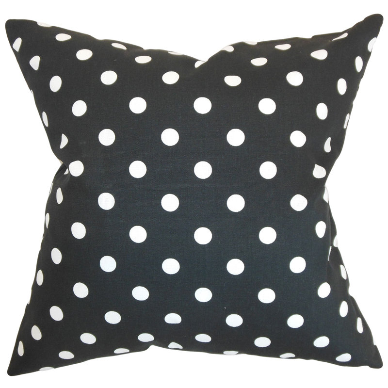 Cotton Polka Dots Sham Set, Queen, Black/White