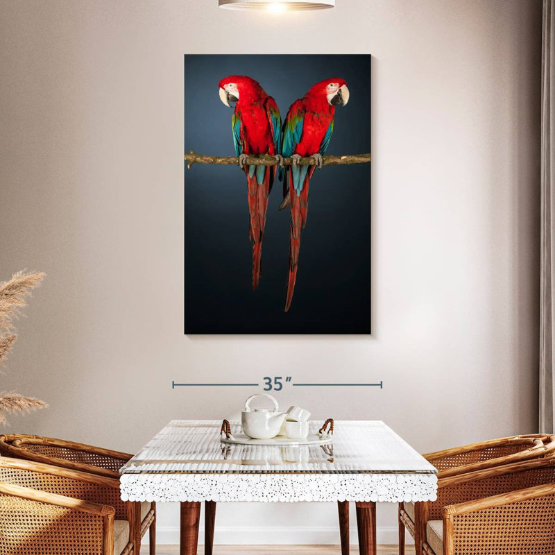 Brampt Red Green Macaws, 48" H x 32" W