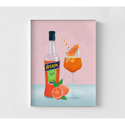 Spritz Veneziano Poster, Classic Aperol Spritz Cocktail Illustration, Midcentury Italian Spritz Veneziano Painting Print Idea