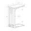 Table d'appoint avec plateau en stratifié noir et base en métal gris pour cadre de vie, espaces appropriés