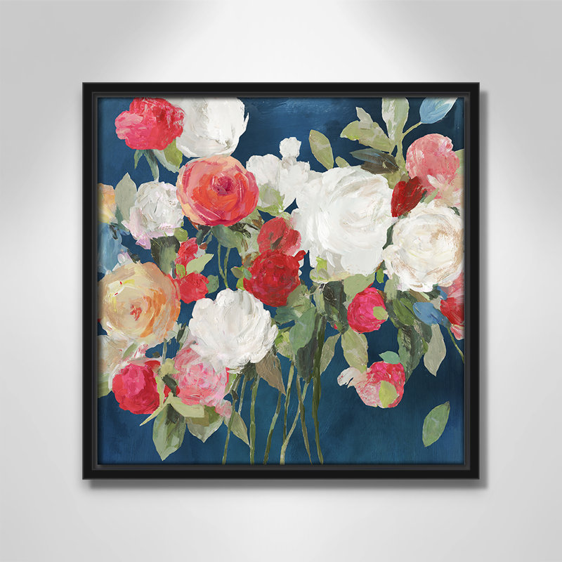 Nuit rouge blanc nuit. Rouge. Blanc. - Reproduction d'art, Toile avec cadre noir, H 13,5 po x l 13,5 po x P 2 po