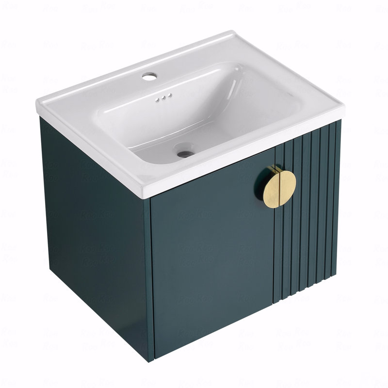 Meuble-lavabo 24 po avec lavabo, pour petite salle de bain, meuble-lavabo avec porte à fermeture en douceur, 24", Vert
