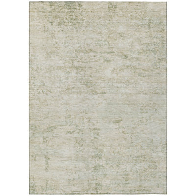 Machine Washable Indoor/Outdoor Xhevrie ACN1723 Linen Rug