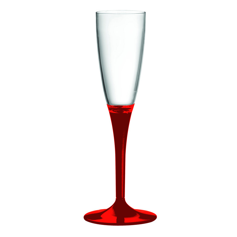 Flûte en polycarbonate - 6 pièces , Rouge