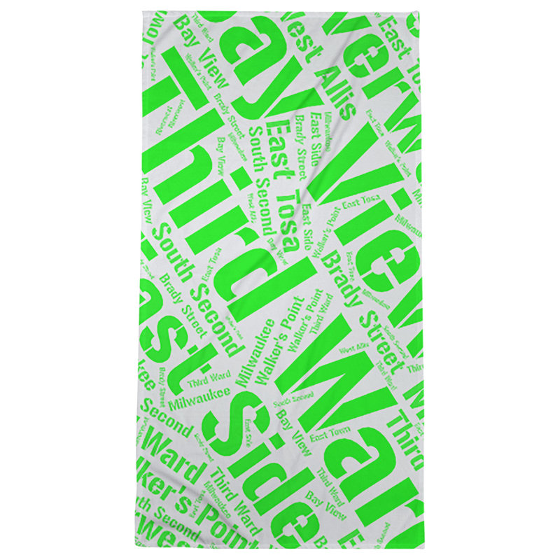 Bath Towel, Green, Poly/Cotton, Milwaukee