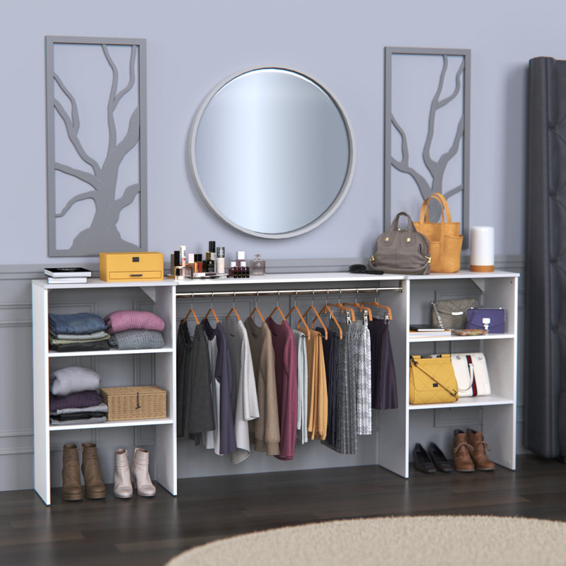 Suitesymphony Base Unit Set With Top Shelf And Closet Rod, White