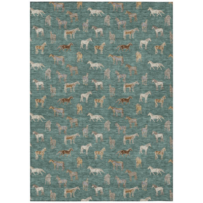 Machine Washable Indoor/Outdoor Chantille ACN2521 Animal Rug