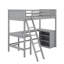 Lit mezzanine simple avec tablettes et bureau-305642811