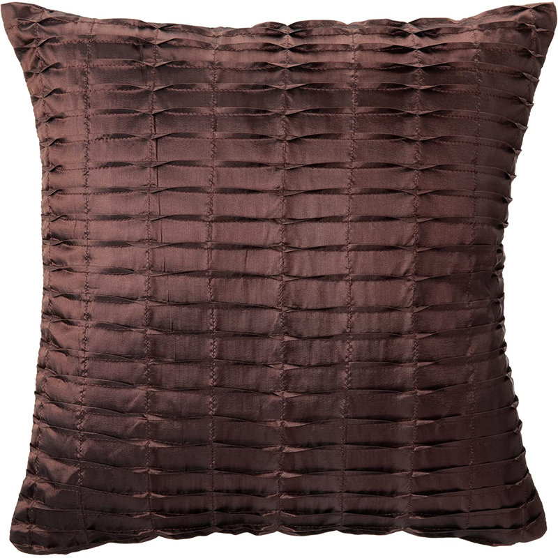  Silky Pleated Throw Pillow, Brown