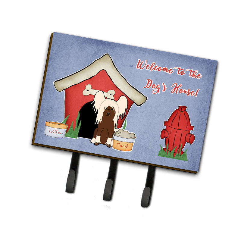 Garde-gobelet ou porte-clé à crête pour chien house house, Crème / brun