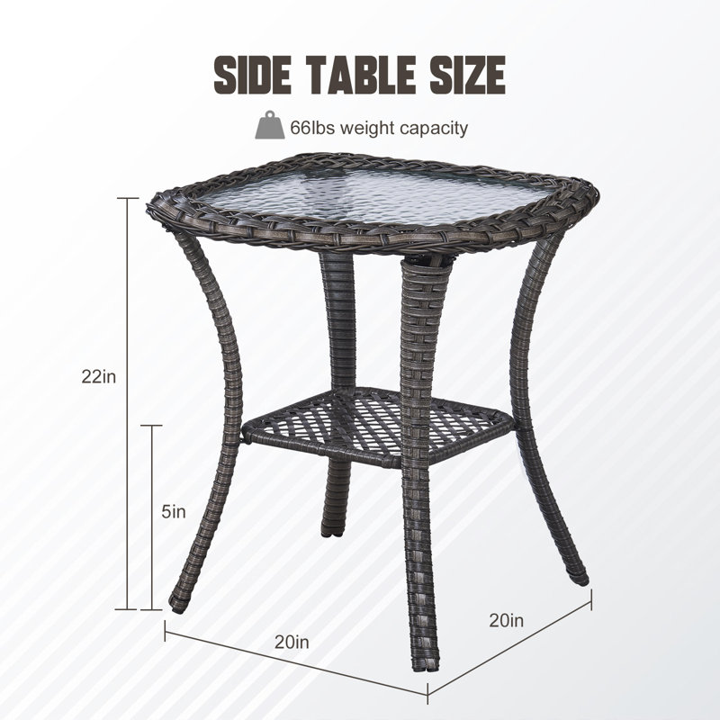 Table d'appoint Abbey, Brun