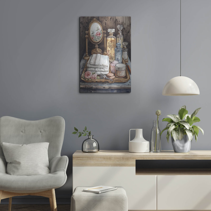 «Bath Salts And Perfumes» par Momart, art mural en métal, H 16 po x l 12 po