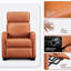 Fauteuil inclinable en cuir de polyuréthane pour le salon - Canapé inclinable réglable robuste avec siège rembourré, support à ressorts ensachés et assemblage facile pour le cinéma maison ou le bureau
