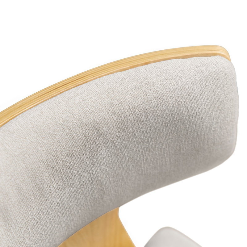 Philip Curved Wood Backrest Side Chair, Tan