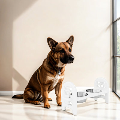 Pet Drinking Bowl For Travel - , Recycled Lumber, Water , White, 18.68 In X 6.92 9.7 Travel- Dish Various Trips