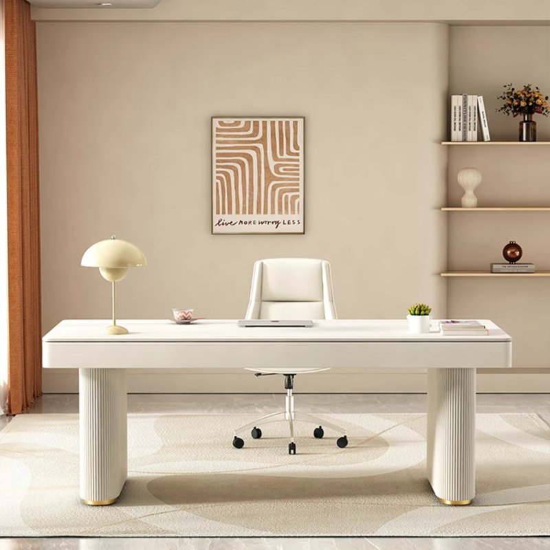 Home Modern Simple Reception Office Rock Slab Table, 29.53"H x 62.99"W x 27.56"D
