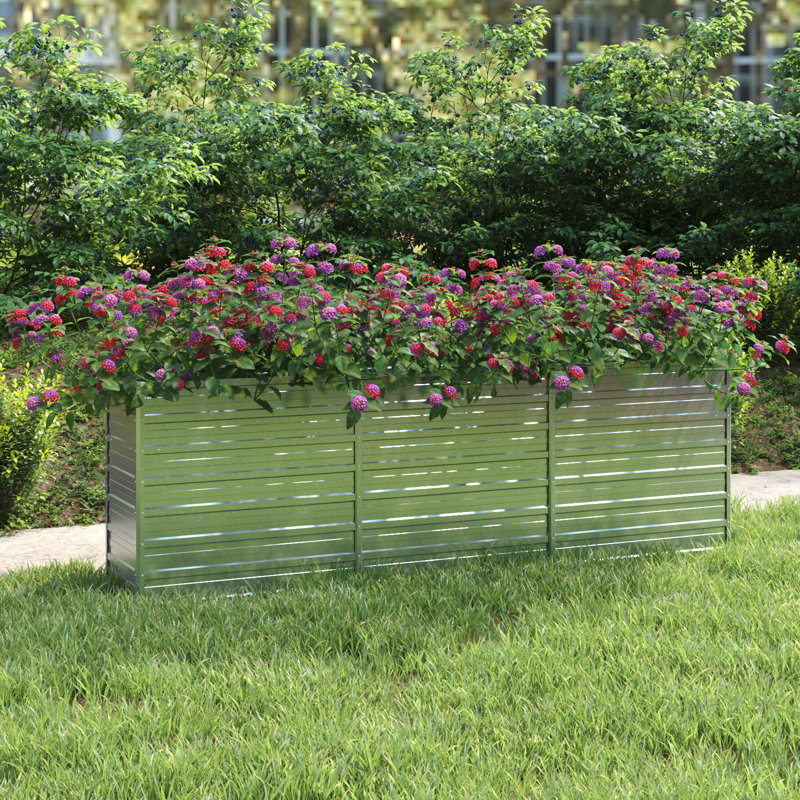 Raised Garden Bed Raised Flower Bed Galvanized Steel Planter Silver