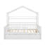 Lit pour enfant en bois de style maison avec lit gigogne et tablette intégrée-2004037498