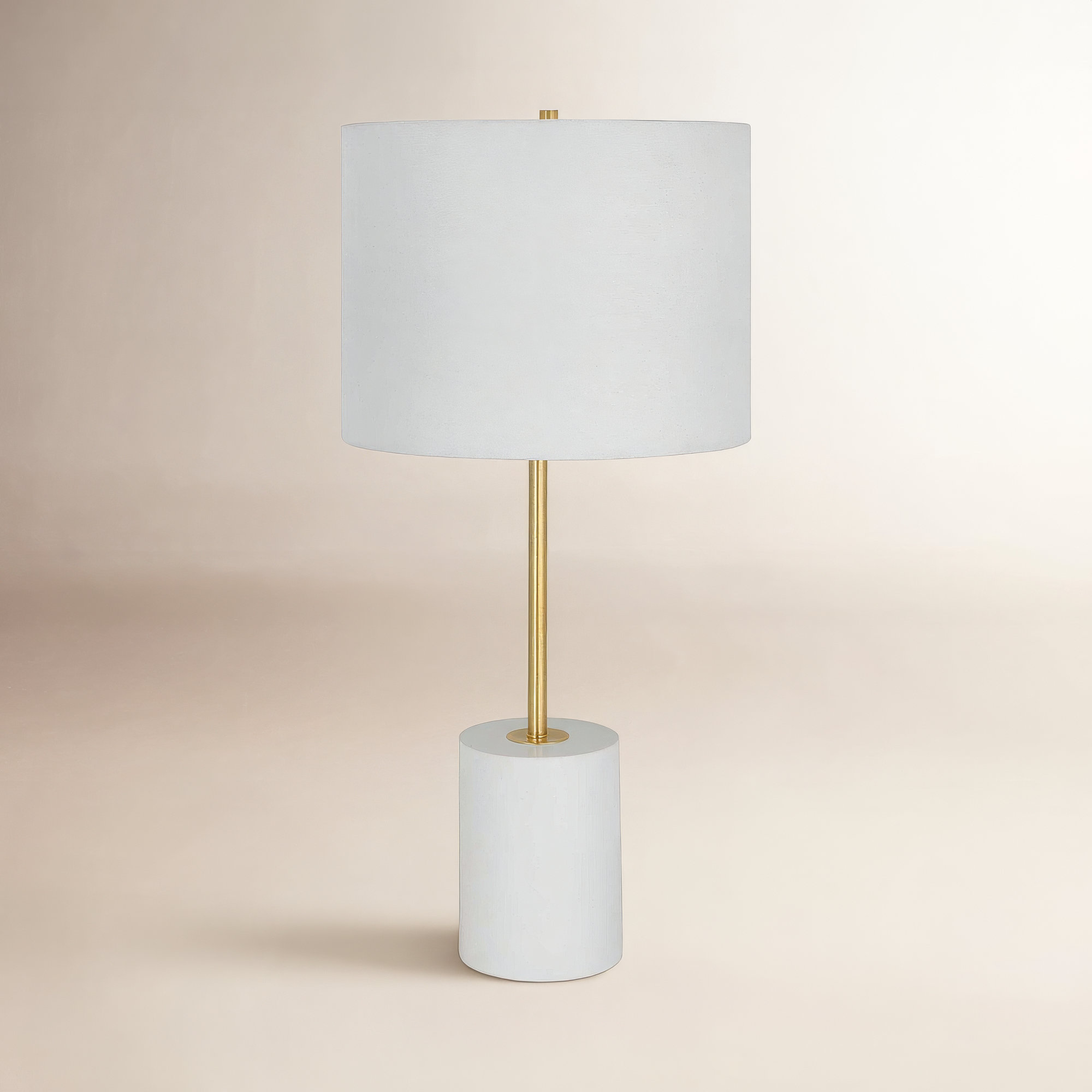 Clyve Metal Table Lamp, White/Gold