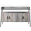 Bureau sophistiqué en chêne gris et noir pour bureau à domicile, téléviseurs de 40 à 49 po, 50 po maximum, unité de rangement spacieuse et élégante