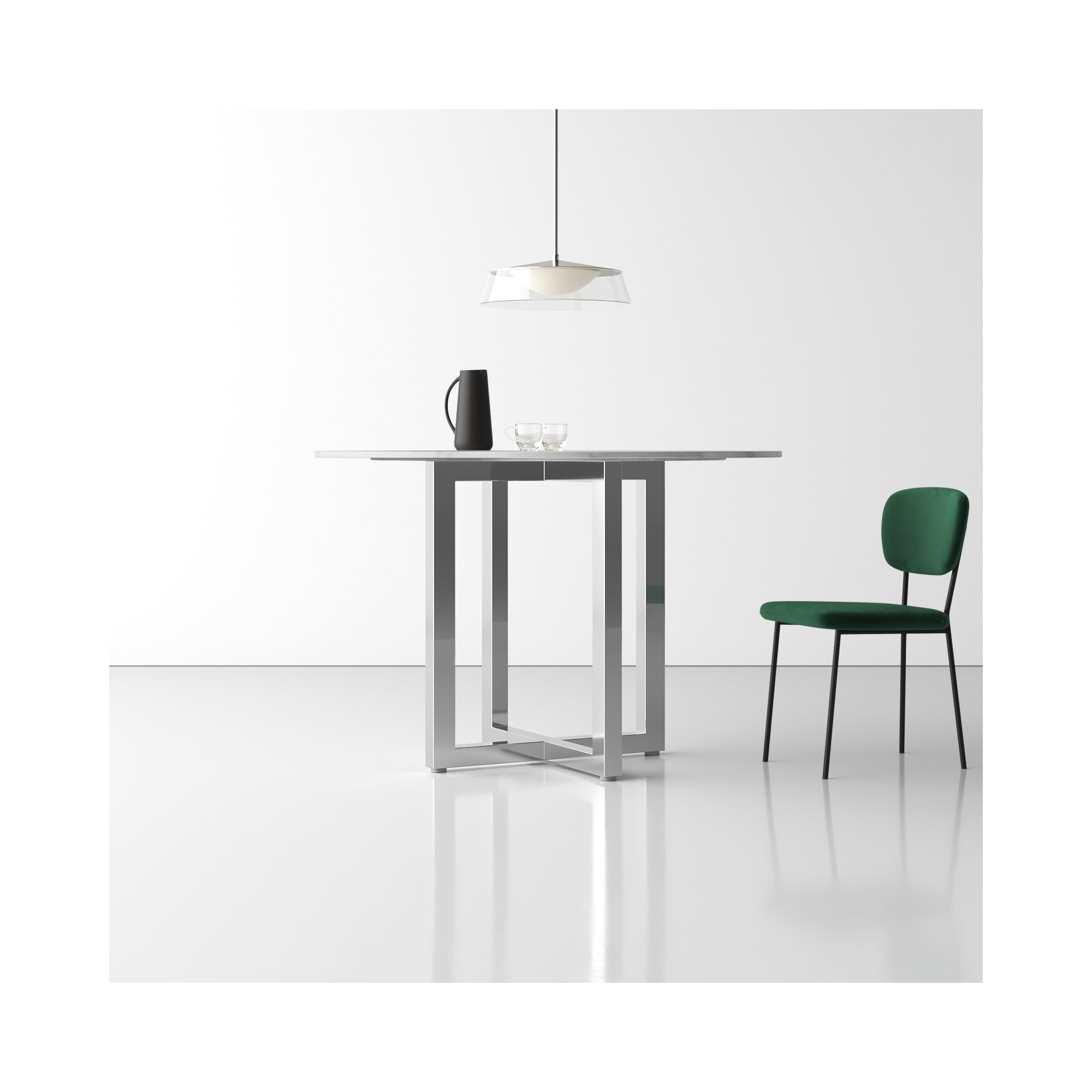 Dern Marble Round Dining Table, 54" W x 54" L, Pub Table (36" Height)
