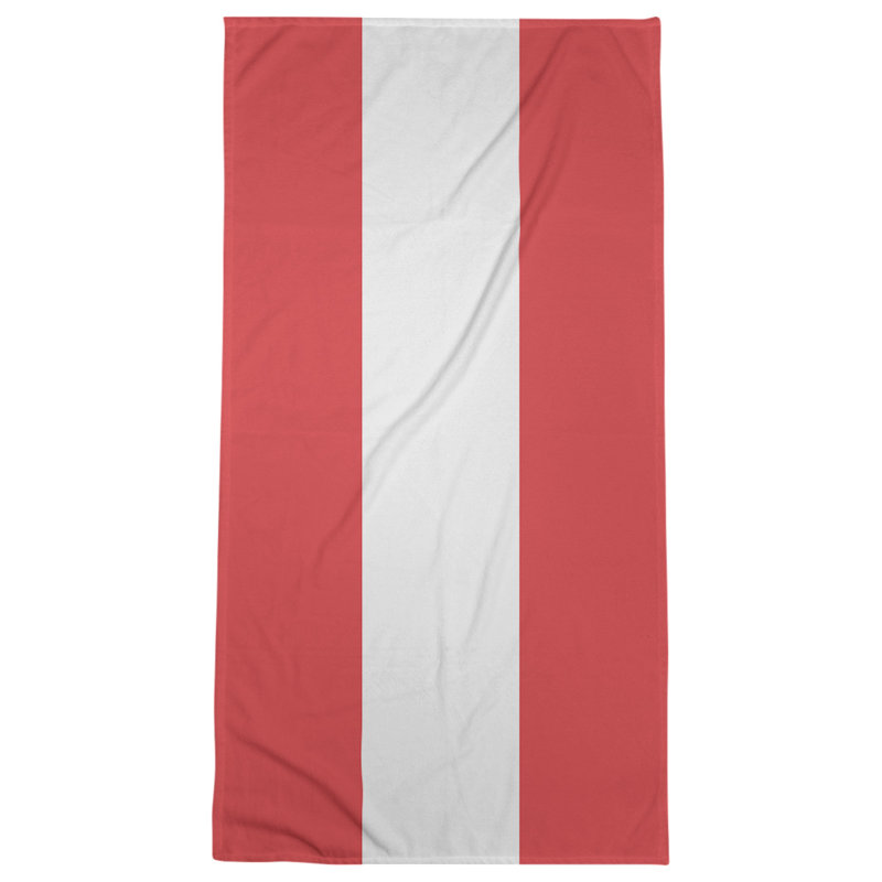 Cotton Blend Lightweight Beach Towel, White/Red