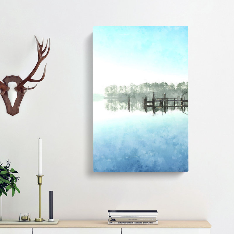 Trees Reflecting In A Lake In North Carolina - Wrapped Canvas, 76cm H x 50cm W x 3cm D