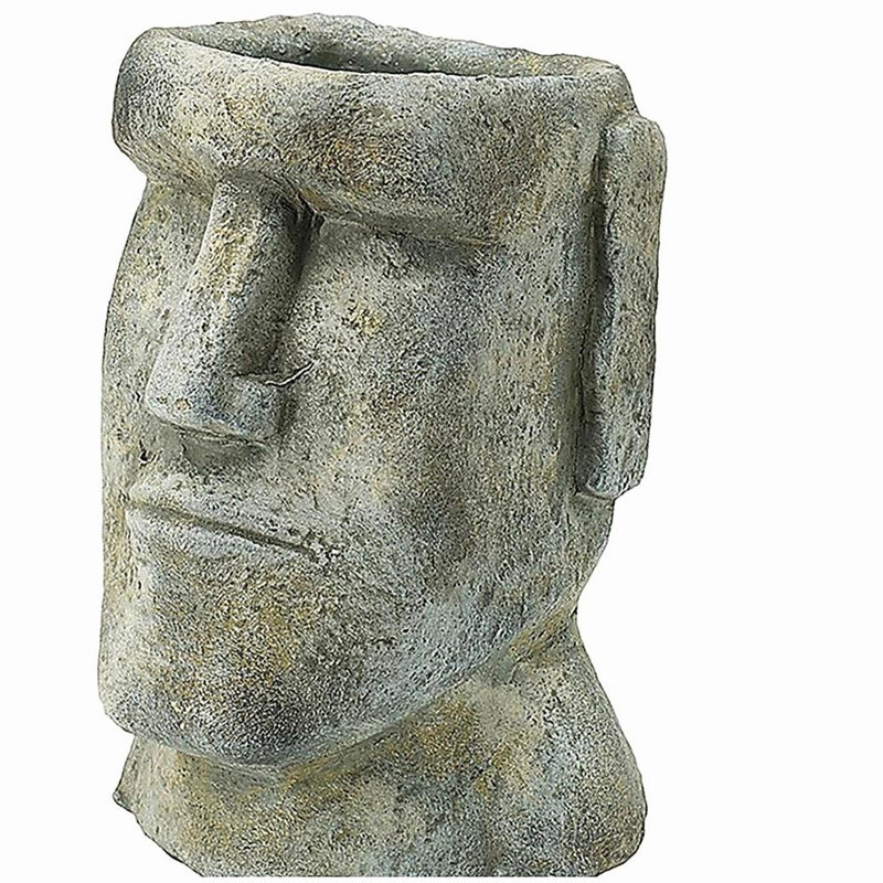 5x5.5x9" Easter Island Cement Planter