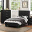 Contemporain durable en similicuir noir recouvrant une commode à tiroirs de ton argent 1pc