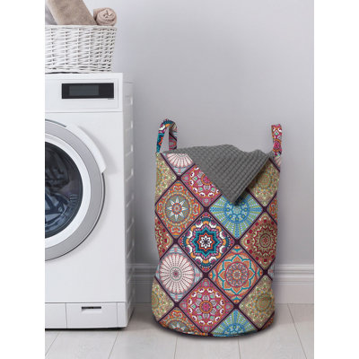 Ambesonne Mandala Laundry Bag, Old Fashioned Design With Square Frames And Vintage Oriental Art Motifs, Hamper Basket With Handles Drawstring Closure -  East Urban Home, 5D40344459794AA48AF812B0BF3DA14C