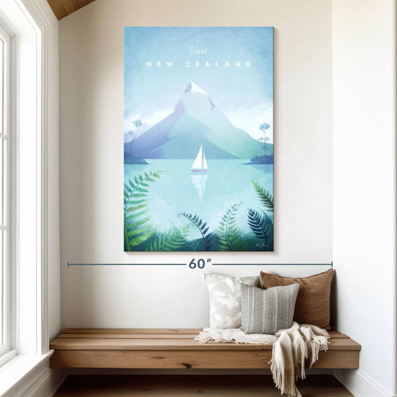 Affiche de voyage rétro Aime, Nouvelle-Zélande, H 51 po x l 34 po