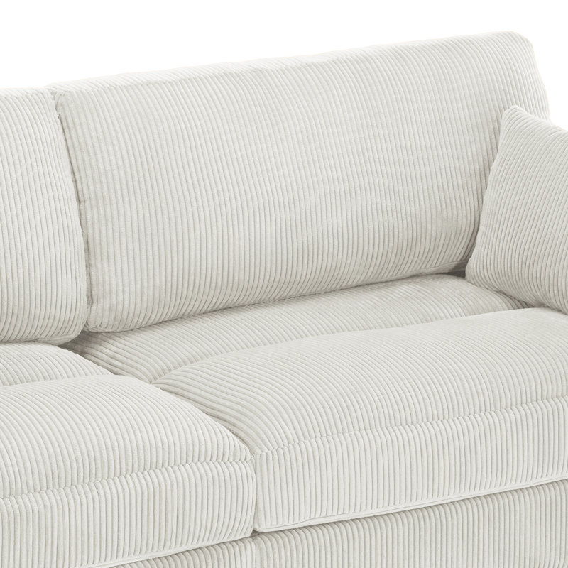 Canapé modulaire en velours côtelé Maelina , H 30,7 po x l 161,4 po x P 68,1 po, Velours côtelé beige