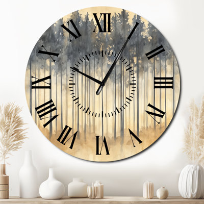 Voile Forêt Bleu Sable - Horloge Murale Rustique Surdimensionnée en Métal Crème Rustique
