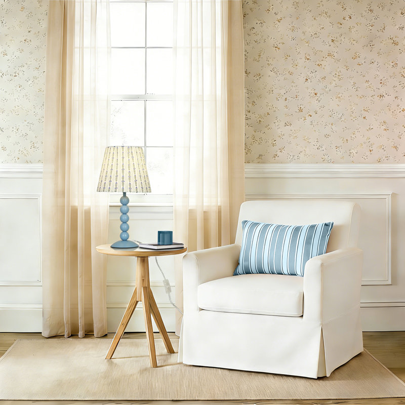 16” Table Lamp with Stacked Blue Base, Gray-Blue