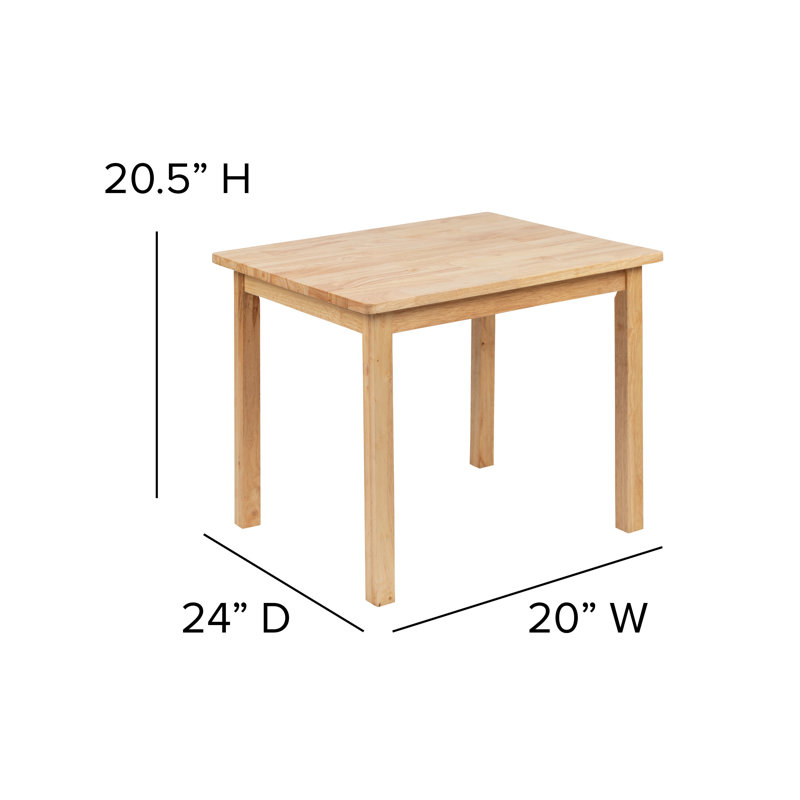 Ensemble de table et de chaises en bois franc massif pour enfants, 3 pièces Brittanya, Beige
