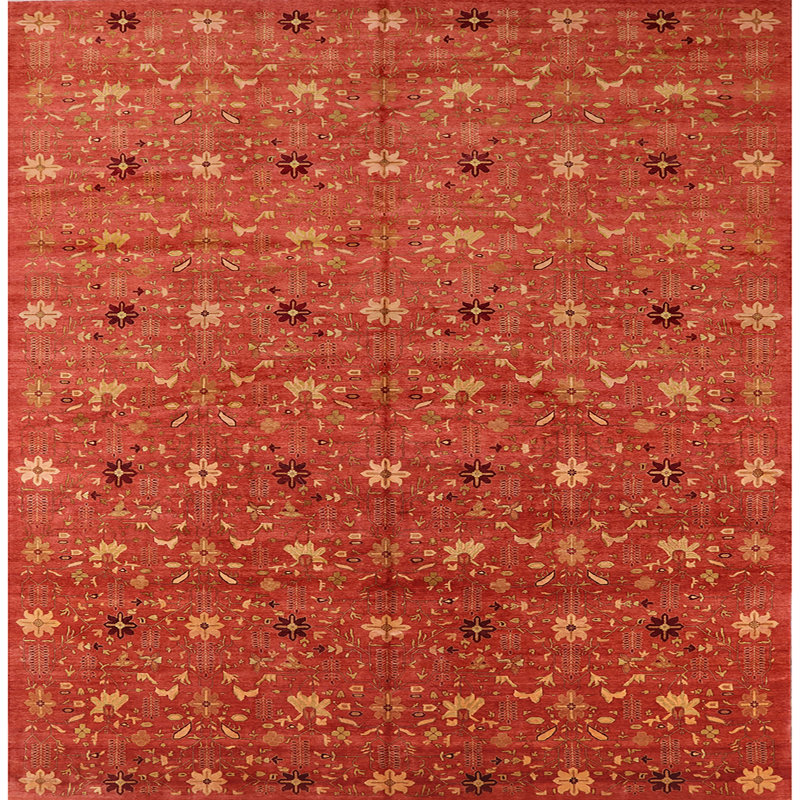 Floral Indoor Rug, Square 5'