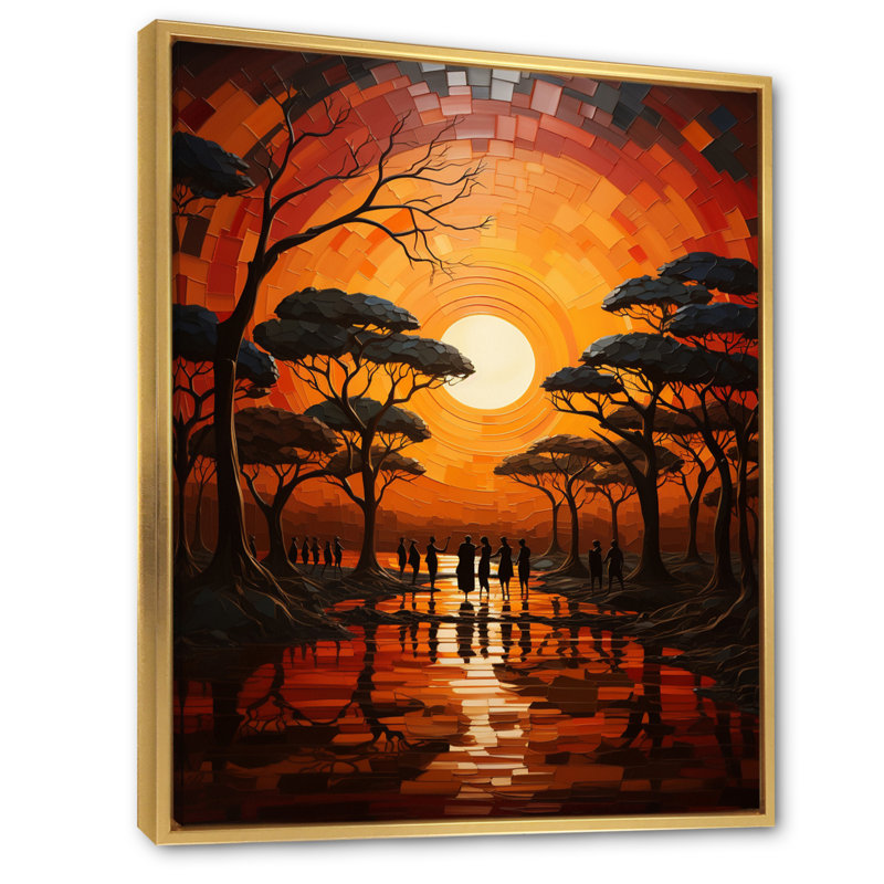 Woekel African Savannah Melody I, H 44 po x l 34 po x P 1,5 po, Cadre flottant doré