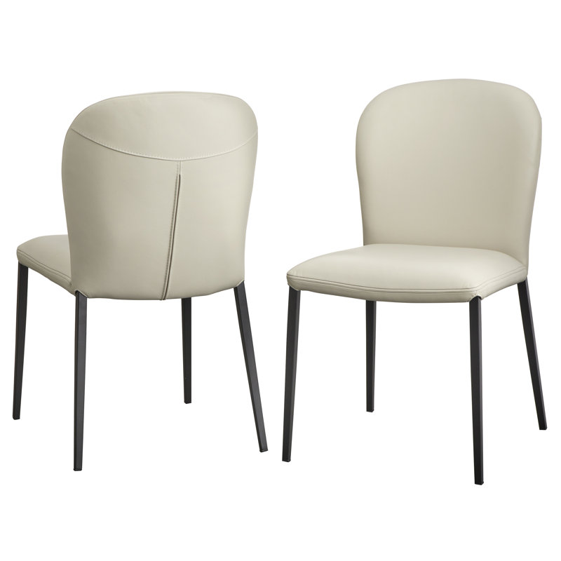 Katherine Leather Dining Chair (Set of 2), Off White