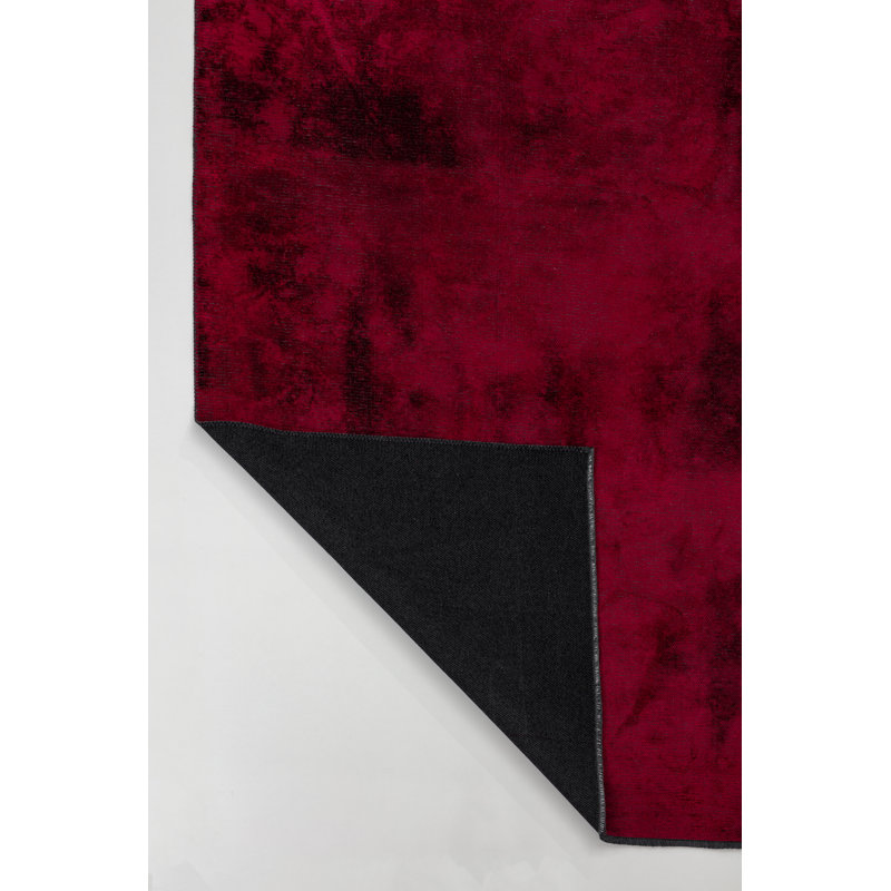 Rapture Red Solid Color Luxury Area Rug, Rectangle 7'10" x 9'10"